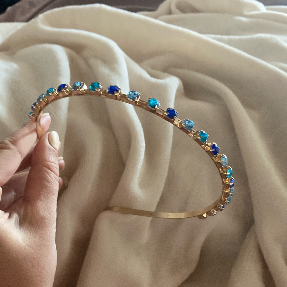 Blue rhinestone headband